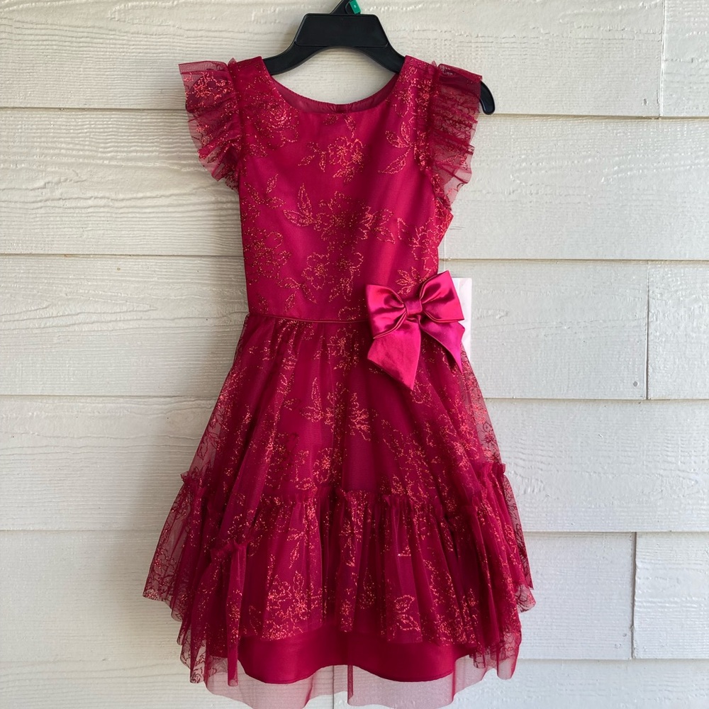 Glittery Jona Michelle Kids Red Dress